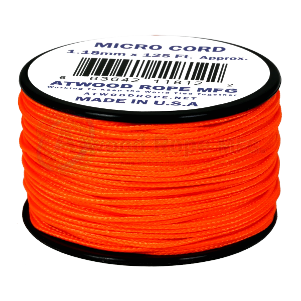 Dụng cụ du lịch Dây Micro Cord 1.18mm – 100ft – Neon Orange