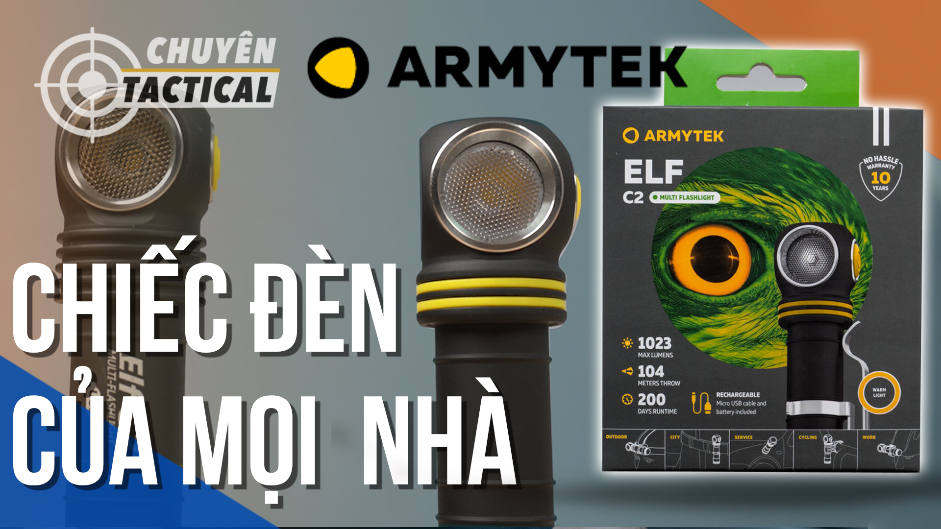 Review Đèn pin gù Armytek ELF C2 phiên bản mới 2020
