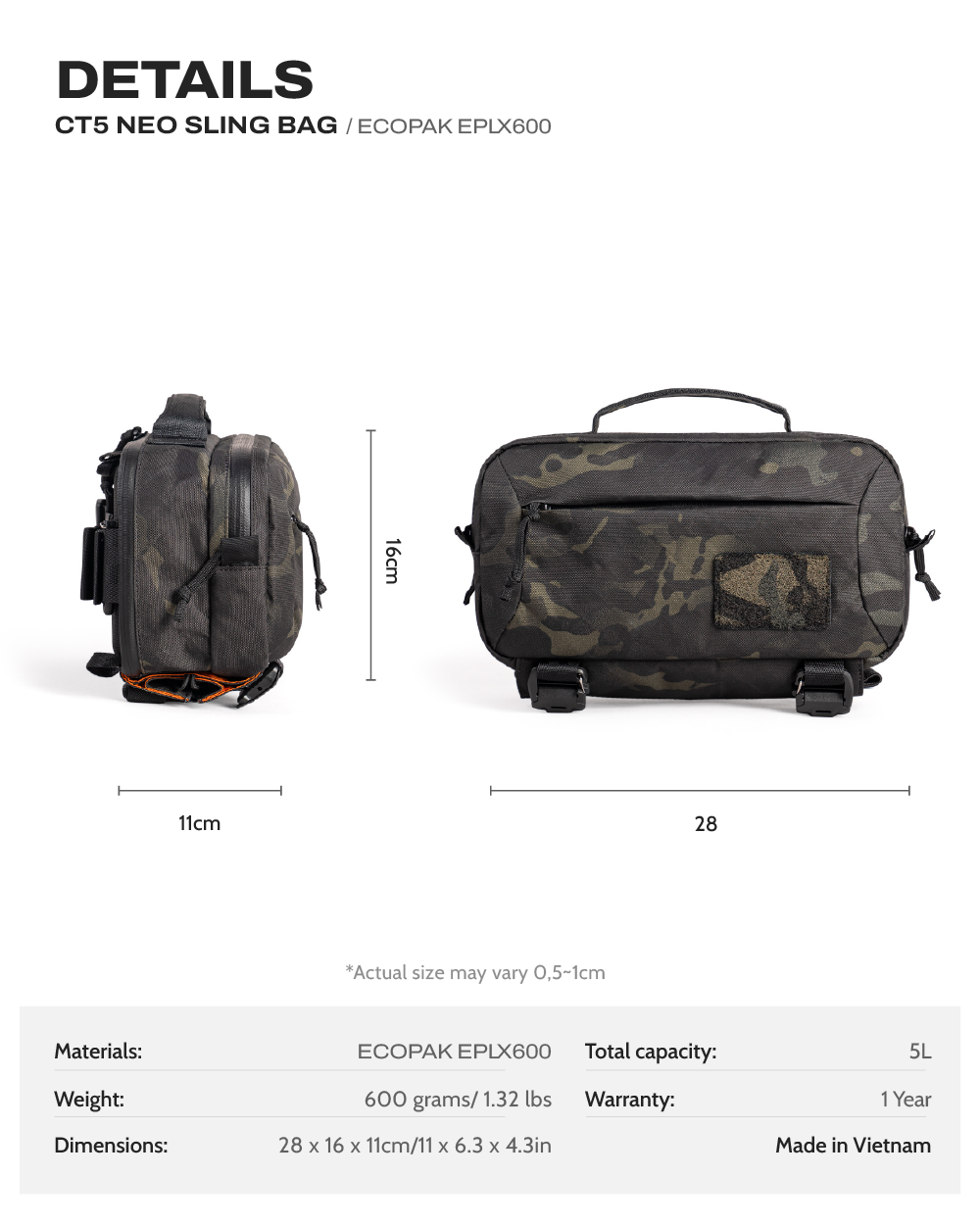 Túi đeo chéo CT5 NEO Sling Bag – EPLX600